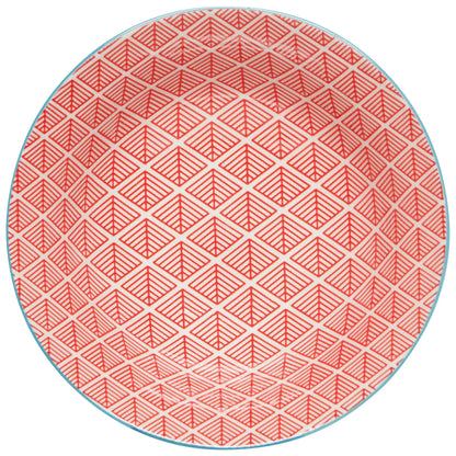 8" Bowl, Blue Red Dash