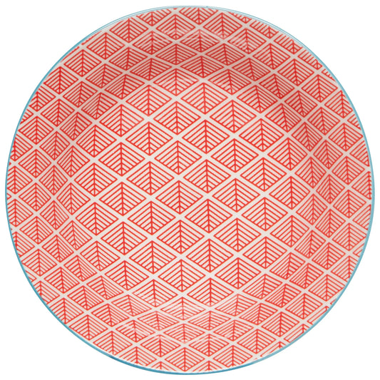 8" Bowl, Blue Red Dash
