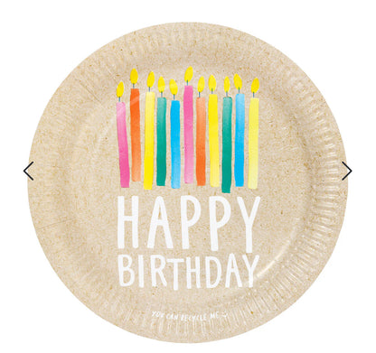 Happy Birthday Paper Plates, 10pk