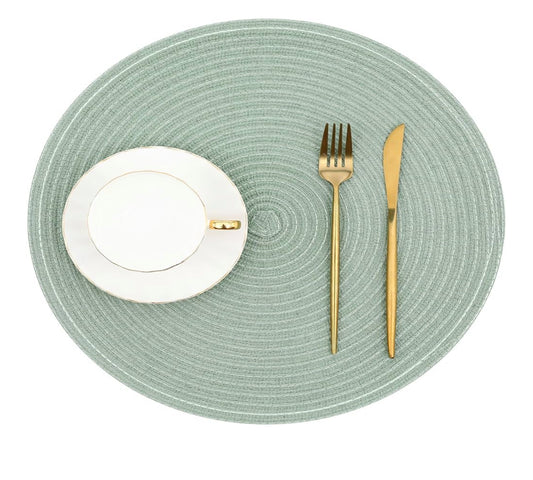 15" Braided Placemat, Turquoise