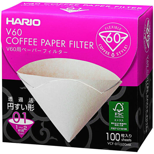 V60 #1 Paper Filter 100ct, Natural