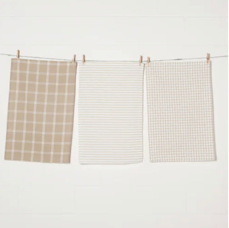 Tic Tac Toe Dishtowels- Sandstone