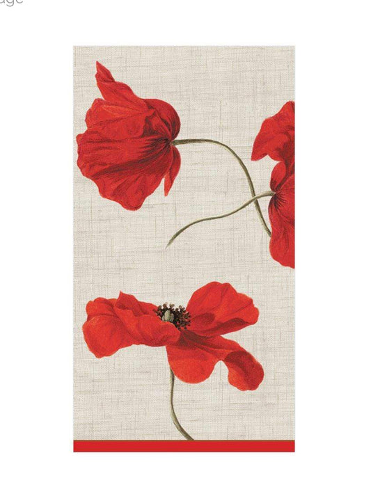 Dancing Poppies Ivory Guest Towels