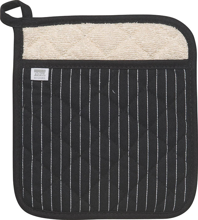 Black Pinstripe Pot Holder