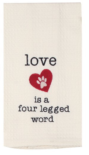 Dog Love Waffle Towel