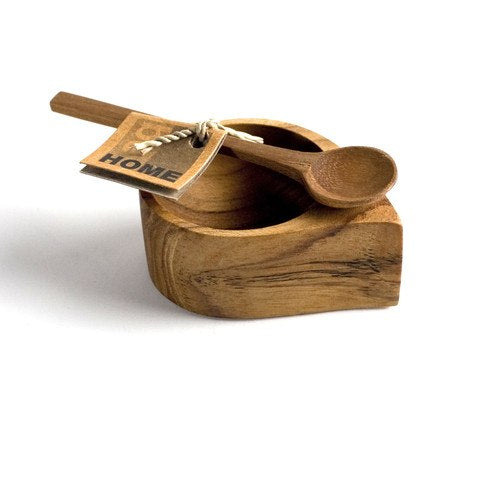 Teak Cellar w/spoon