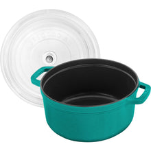 Load image into Gallery viewer, Turquoise Cocotte W/ Glass Lid
