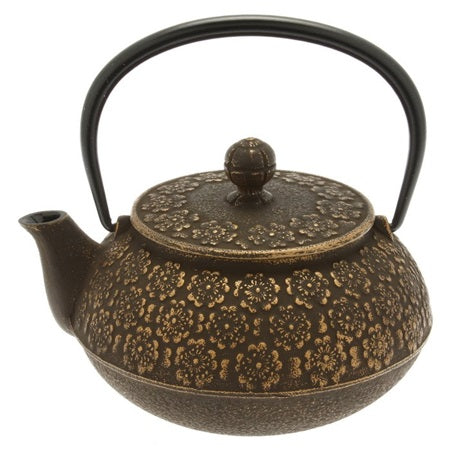 Cast Iron Sakura Gold/Brown Teapot