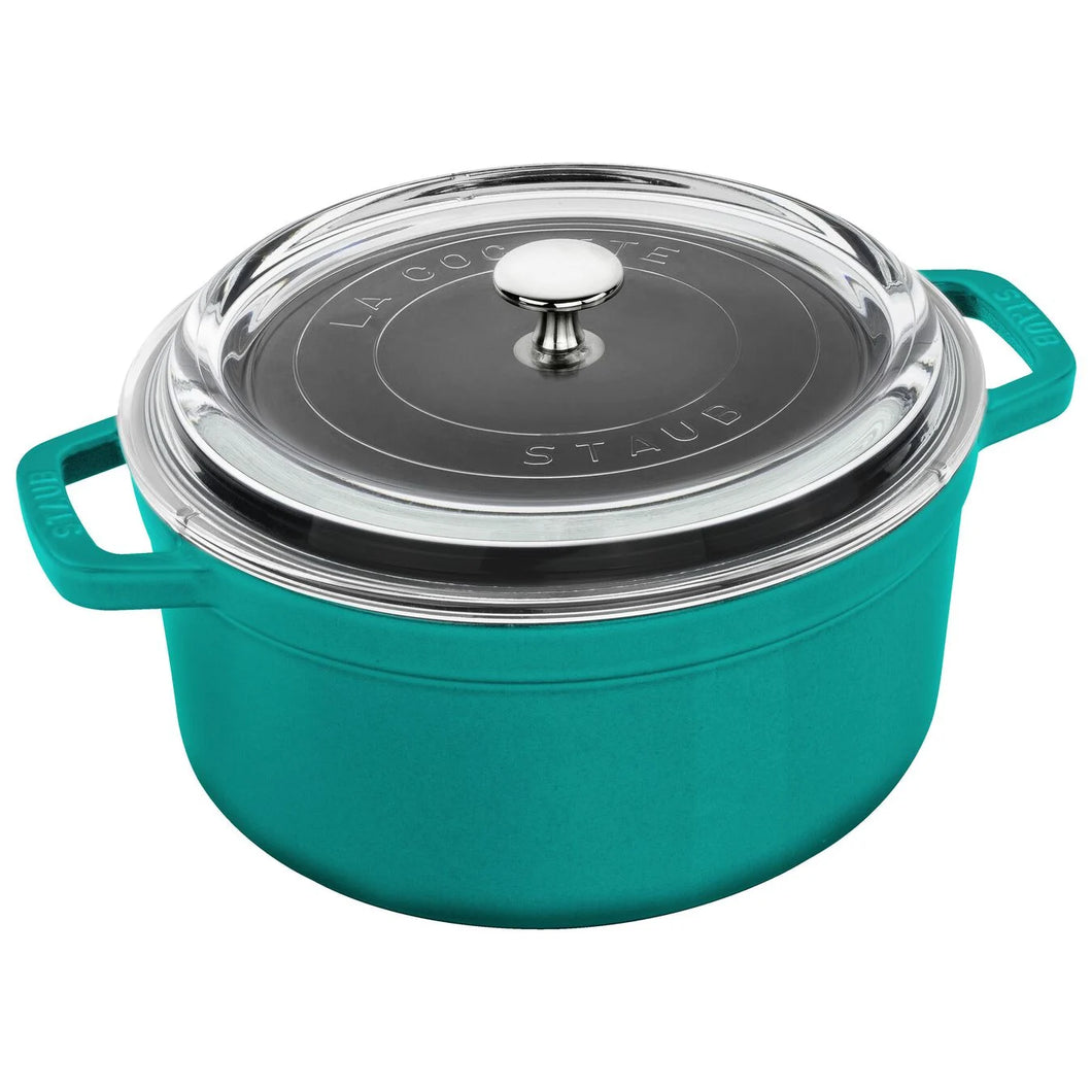 Turquoise Cocotte W/ Glass Lid