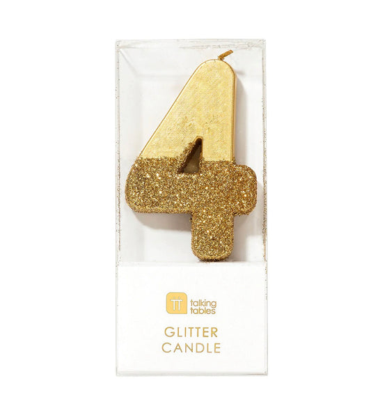 Number 4 Gold Candle