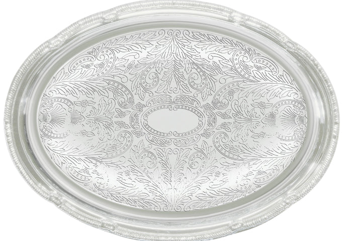 Oval Chrome Serving Tray 18x13