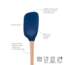 Load image into Gallery viewer, Deep Indigo Wood handle Spoonula

