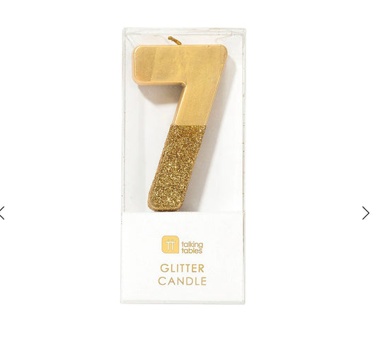 Number 7 Gold Candle