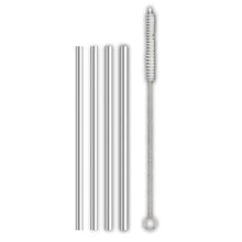 Load image into Gallery viewer, SS Cocktail Straws Set/4
