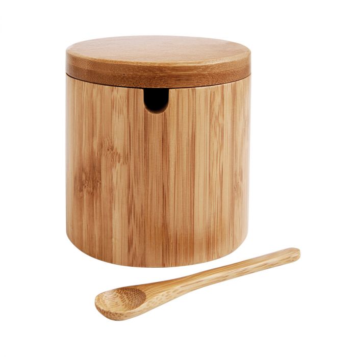 Bamboo Salt Box w Spoon