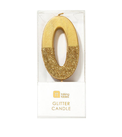 Number 0 Gold Candle