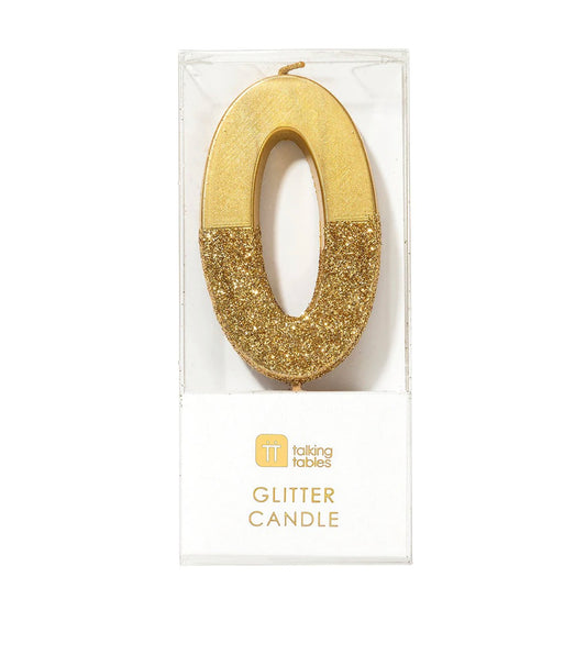 Number 0 Gold Candle