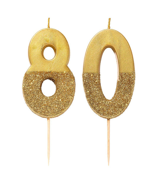 Number 8 Gold Candle