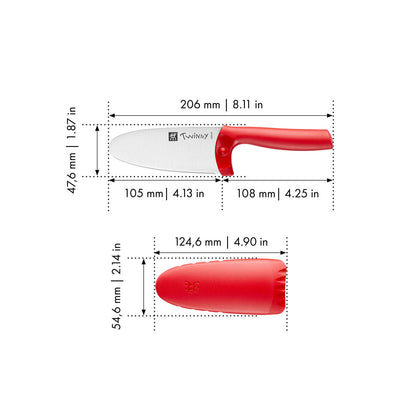 Red Twinny Kid's Chef Knife