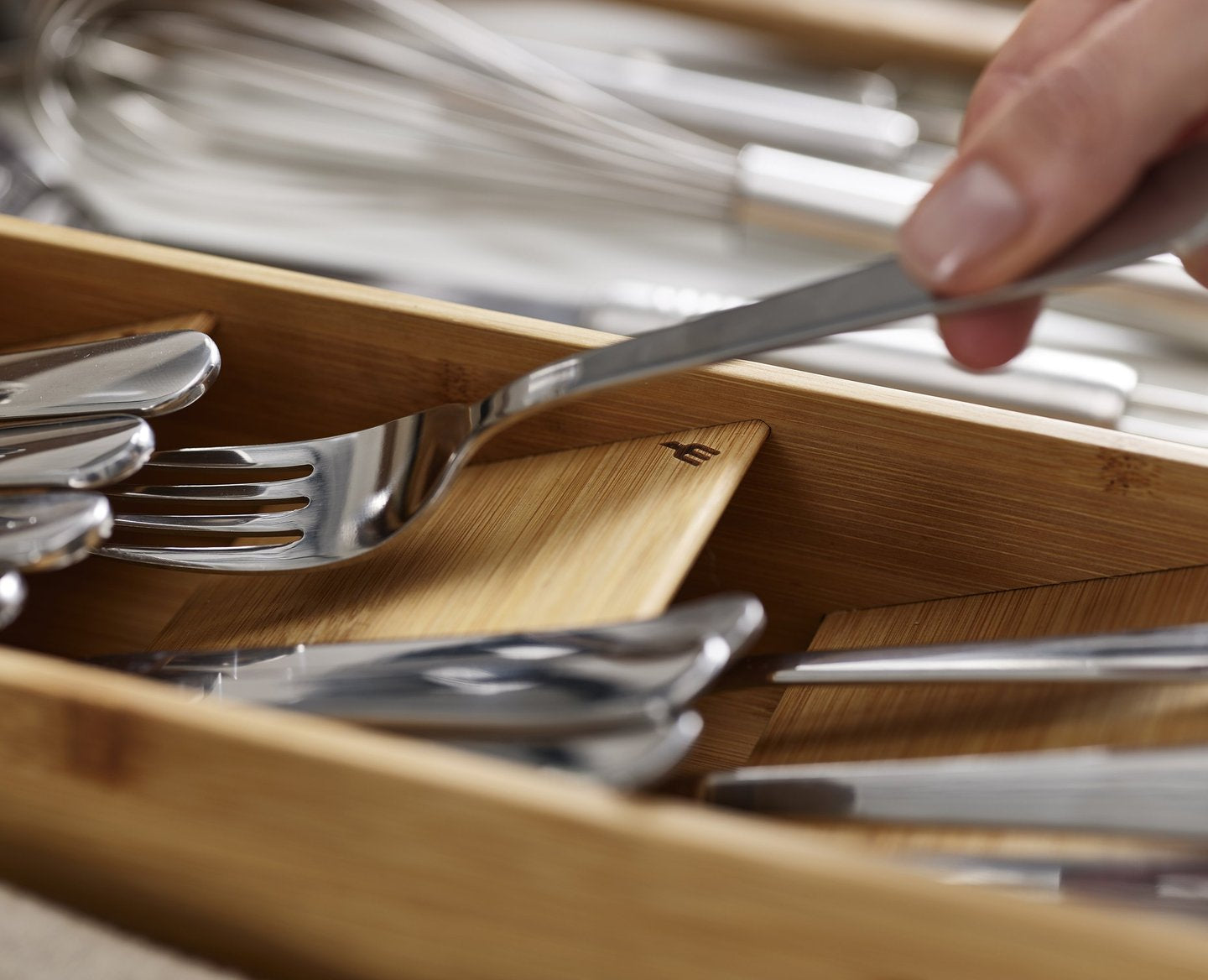 Bamboo Cutlery Organiser