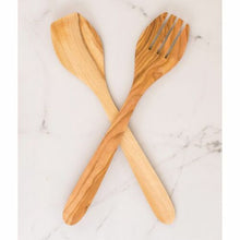 Load image into Gallery viewer, Salad Server Set Olive Wood
