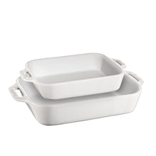 Load image into Gallery viewer, White Rectangle Baking Dish Set/2
