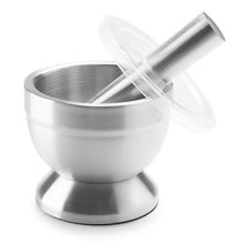 Load image into Gallery viewer, SS Mortar/Pestle w Lid
