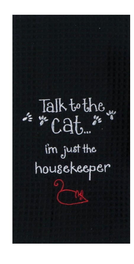 Talk To The Cat Waffle Towel