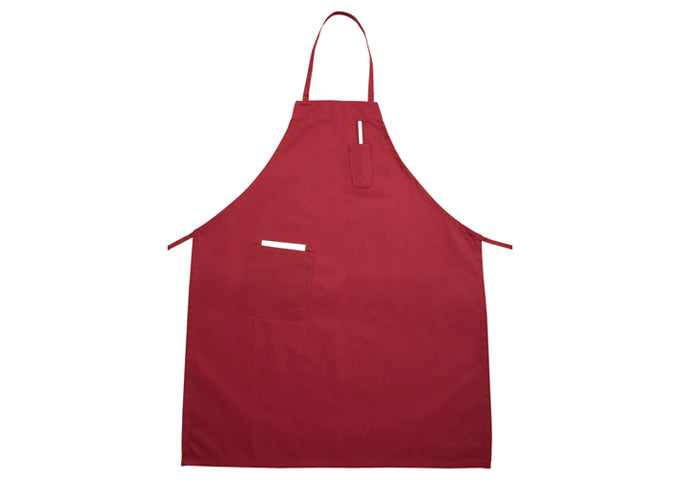 Full Bib Apron W Pocket- Red