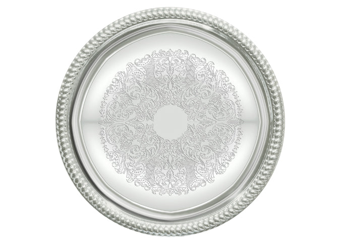 Round Chrome Serving Tray 14
