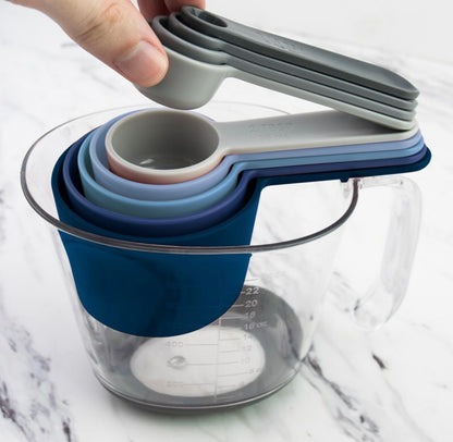 Blue Magnetic Measure Cups Set