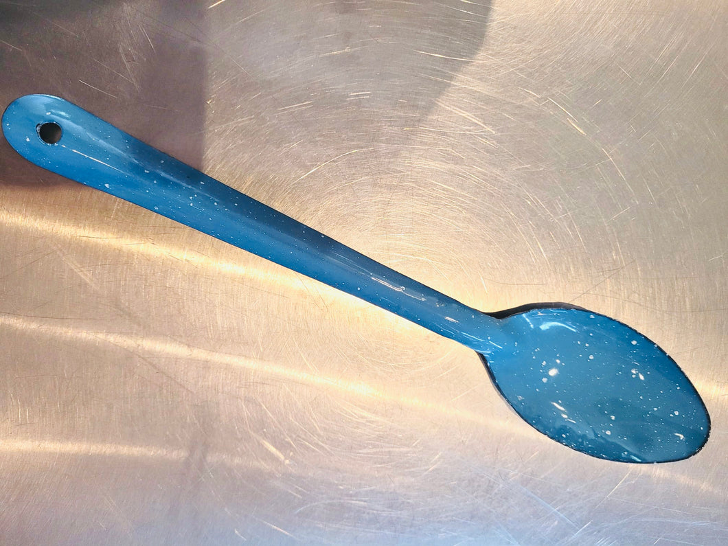 Large Blue Enamel Spoon