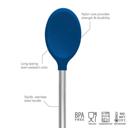Blue Silicone Mixing Spoon