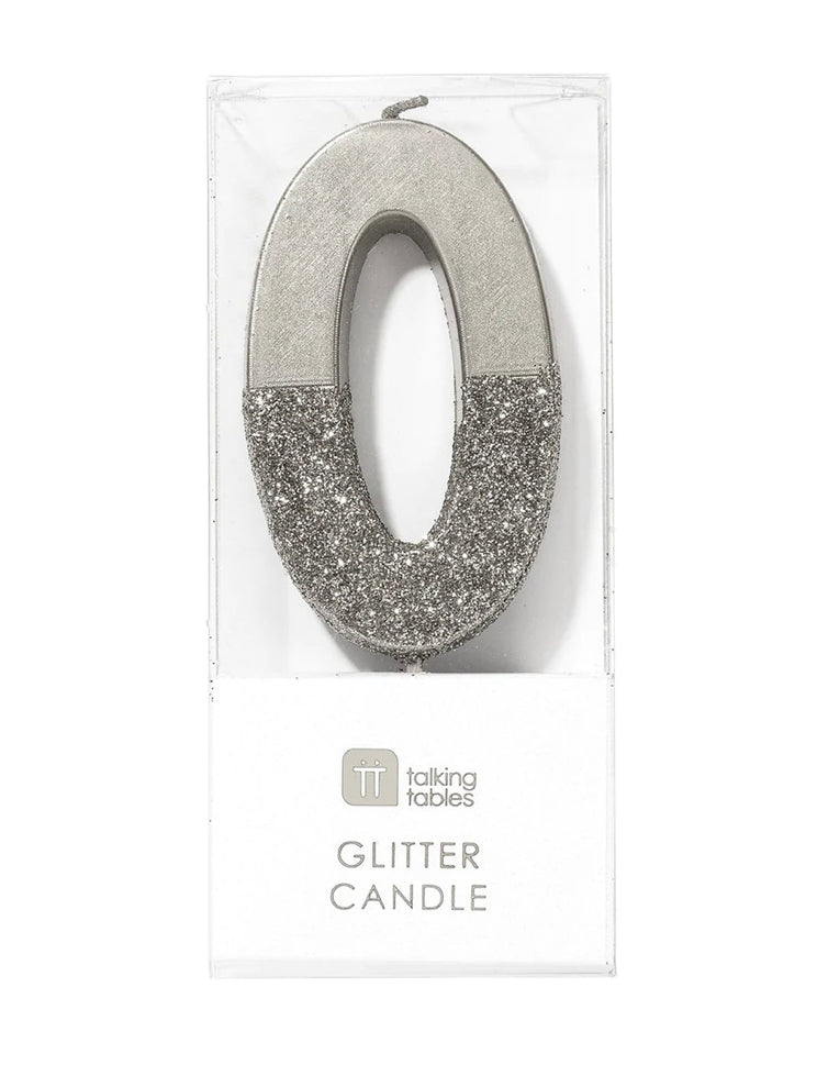 Number 0 Silver Candle