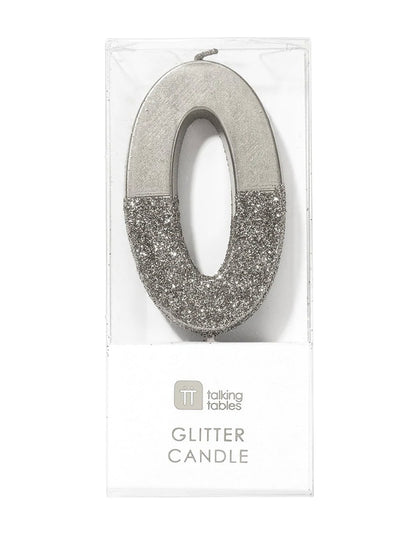 Number 0 Silver Candle